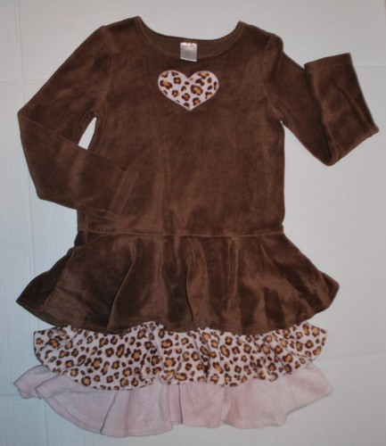 Gymboree 2009 Kitty Glamour GIRLS size 6 brown and pink long sleeve dress hesart