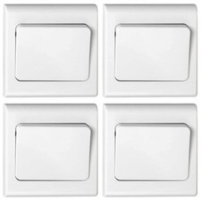 4 x Deta S1345 Wide Rocker Light Switches 1 Gang 2 Way SP 10 Amp