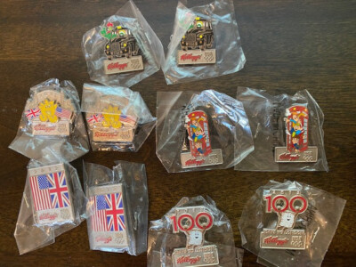 LONDON OLYMPICS 2012 PINS 10 KELLOGGS CEREAL LONDON PHONE BOOTH TAXI  MASCOT $3