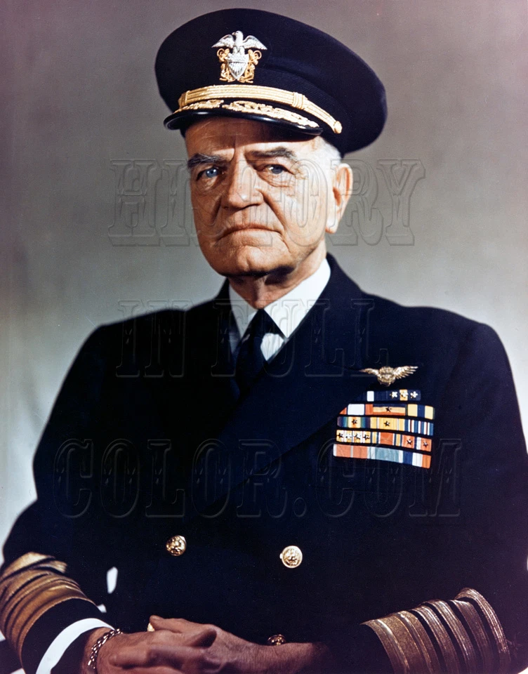 Admiral William Bill Bull Halsey World War 2 WWII color photo - 80-G-K-15137