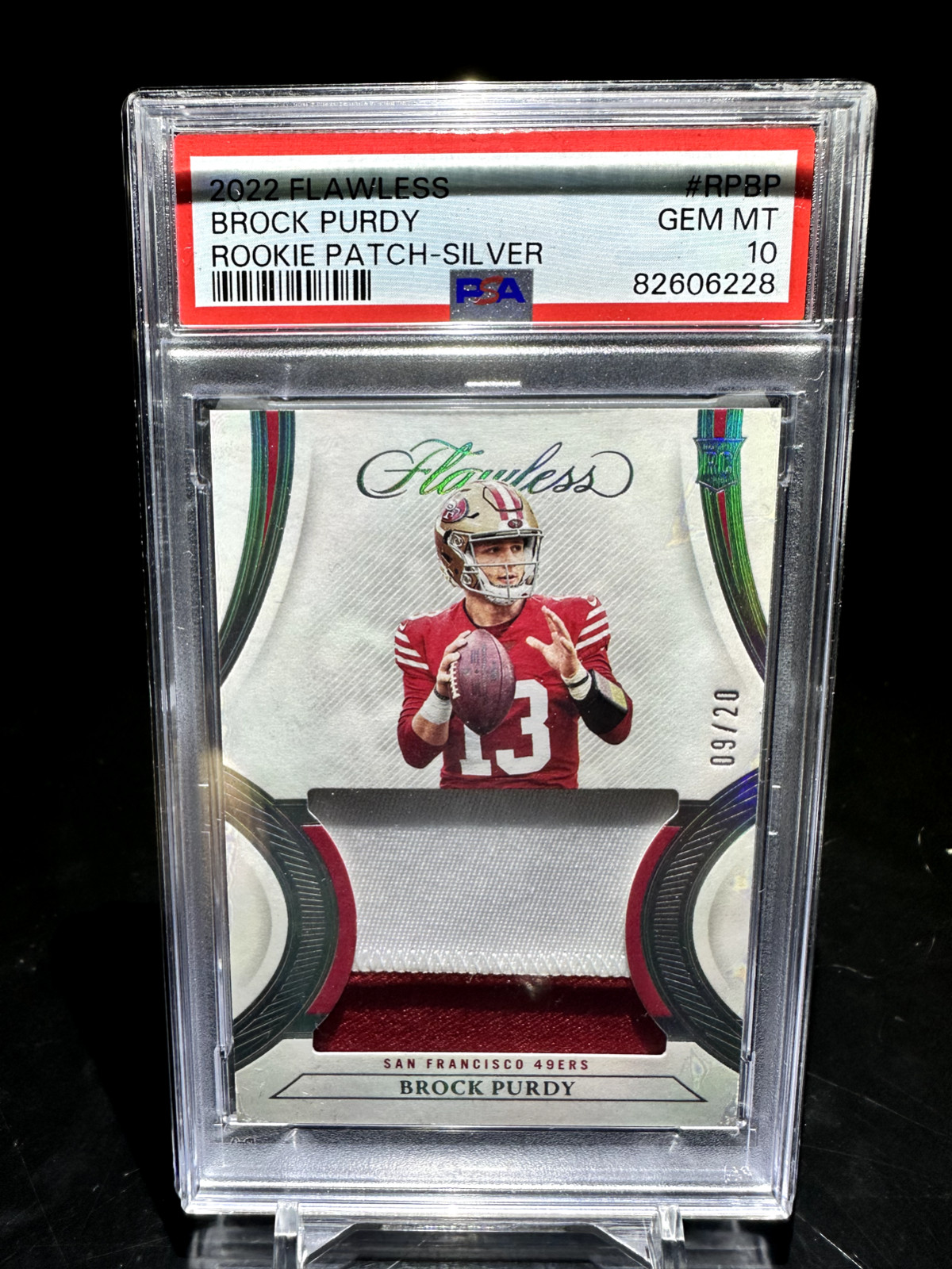 Brock Purdy Panini Flawless Rookie Patch Autographs #RPABP Silver
