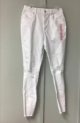Refuge Miami High Rise Super Skinny Jeans Juniors 11 White Distressed Stretch
