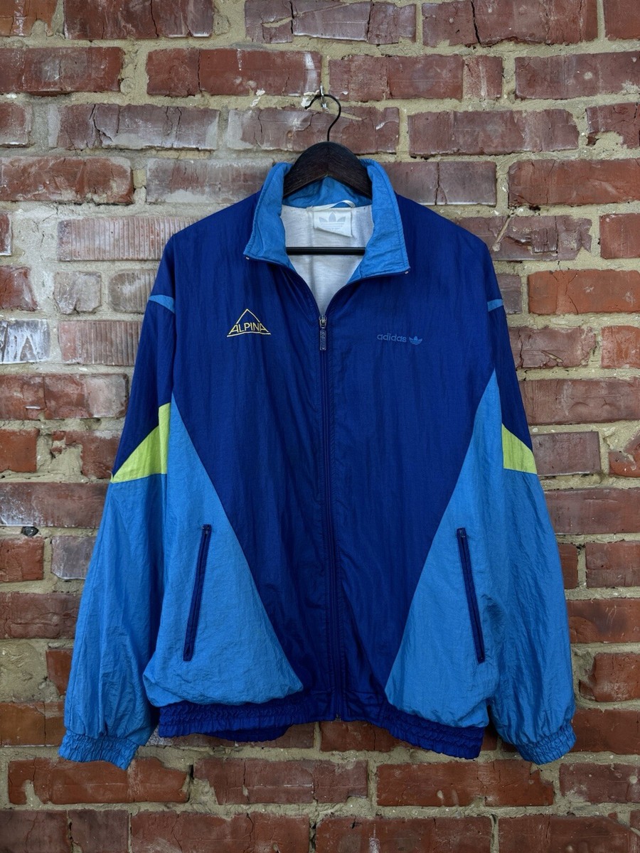 Men's ADIDAS Alpina Vintage Blue Multicolor Track Jacket Size M