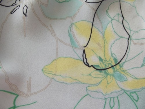 Apostrophe Skirt M(10-12) Floral straight flounce pull-on below knee blue green - Picture 8 of 10