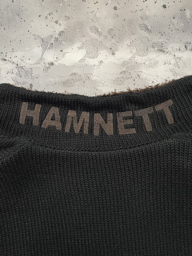 Raro maglione vintage Hamnett by Katharine Hamnett lana maglia pelliccia giacca logo L - Foto 7 di 11