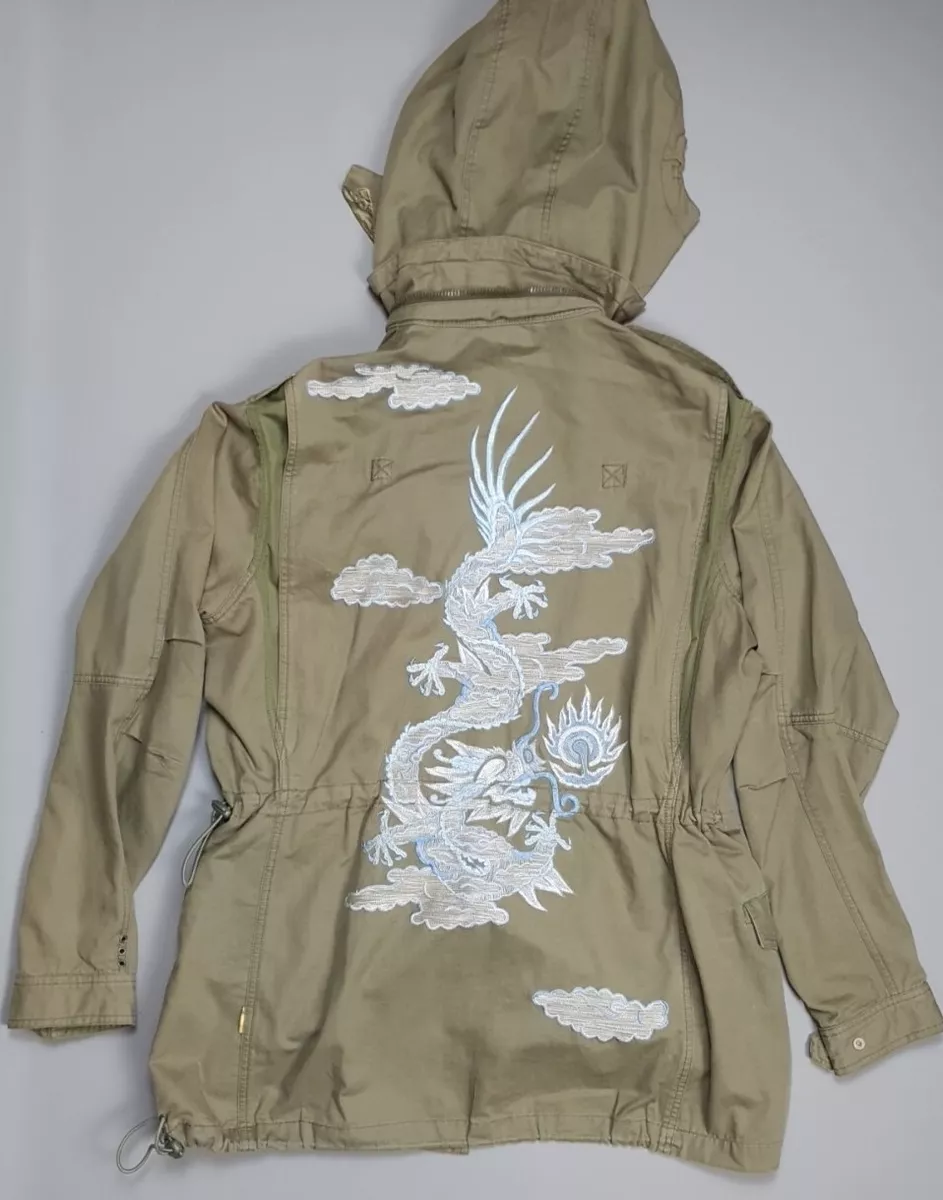 Maharishi Embroidered Dragon Military Field Jacket Hooded Trinity Zax Medium