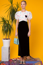 BNWT Rixo Daisy Velvet Watercolour Spot Black White Pastel Dress Sz XS S M L XL