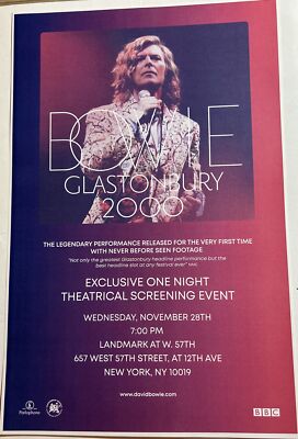 David Bowie Glastonbury 2000 Movie Screening Poster November 28, 2018 ...