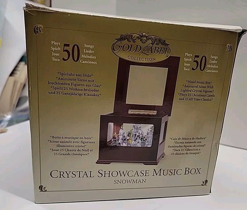 Gold Label Crystal Showcase Music Box Snowman-Mr. Christmas - Picture 9 of 12