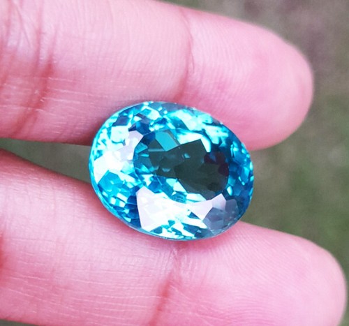 16x13.5mm. OVAL NEON BLUISH GREEN PARAIBA TOURMALINE TOP COLOR GEMs_16.45cts - Picture 7 of 9