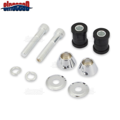 2x Black Polyurethane Handlebar Riser Bushings For Harley Softail Dyna Sportster