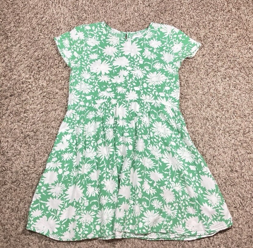 Old Navy Girl's Green Floral Skater Dress Sz Large L (10-12) R Regular US |  eBay