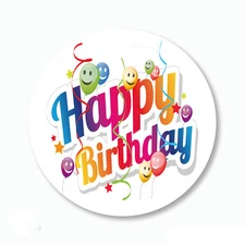 Happy Birthday Confetti Party Favors Scrapbook Stickers Envelope Seals Labels