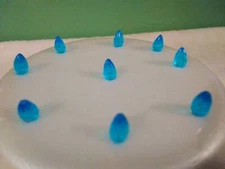 63 Aqua Mini Twist Pin Lights For Ceramic Christmas Tree.  1/16" Stem Diameter