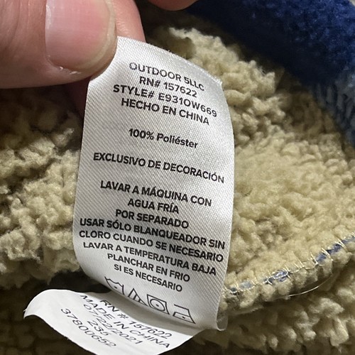 Eddie Bauer Kids Fleece Lined Shacket Large 14/16 Blue Plaid Faux Sherpa EUC - Picture 15 of 18