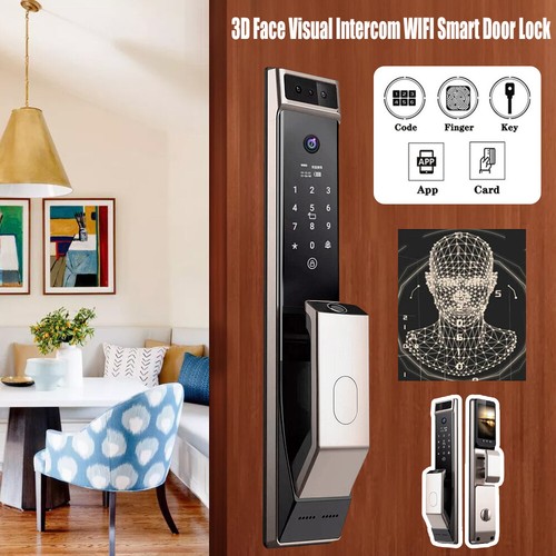 Cerradura de puerta de reconocimiento facial 3D Smart WiFi con cámara video huella digital - Imagen 6 de 24