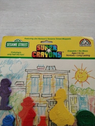 Sesame Street Vintage 1988 Super Crayons • Character-Shaped • RARE • Unopened - Foto 2 di 4