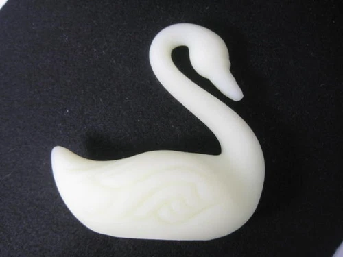 Fenton Swan Satin Custard Glass Uranium GLOWS