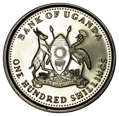Uganda 100 Shillings coin 2008 km#67a Sanga cattle magnetic UNC - Picture 2 of 2