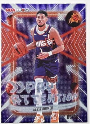 DEVIN BOOKER 2025-26 Topps Hoops #PA-15 Pay Attention Pixel Burst Purple /99