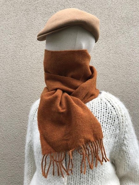 Women Barbour Scarf Orange Wool One size