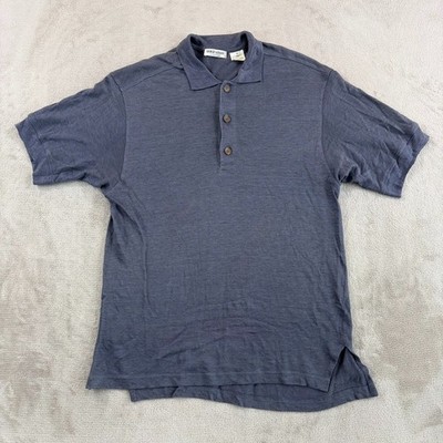 メンズ GIORGIO ARMANI L ベージュ ポロニット 綿100%