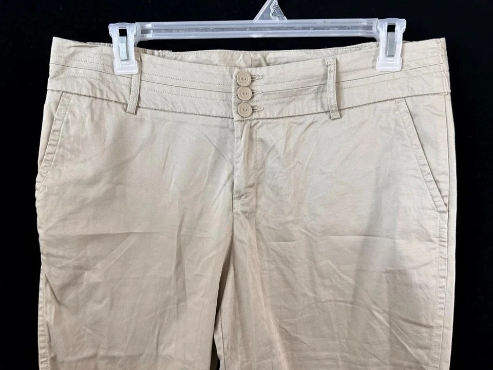 JMS Capris Pantalones Talla 16W Beige 20" Entrepierna 2 Bolsillos 16 Just My Size Foto 2 de 4