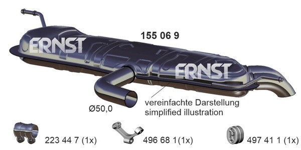 Ernst EndschalldäMpfer NachschalldäMpfer 155069 FüR 1K1 5M1 VW 521 Golf Plus 5-image