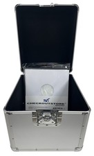 Silver Aluminum 10" 25cm 78 RPM Vintage Record Storage Box Holds 100 Records 