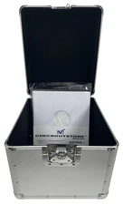 Silver Aluminum 10" (25cm) 78 RPM Vintage Record Storage Box (Holds 100 Records)