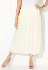 Catherines Women's Plus Size Petite Flowy Chiffon Skirt