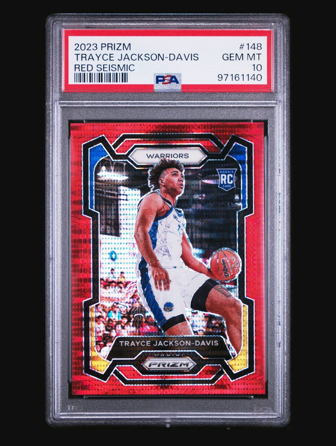 2023 Trayce Jackson-Davis Red Seismic Prizm /299 Rookie Gem Mint PSA 10 #148 TOR