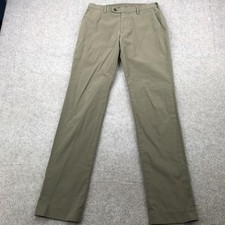 Uniqlo Dress Pants Mens 30x34 Olive Green Chino Straight Leg Polyester Trousers