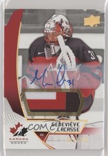 2019 Team Canada Juniors Premium Swatch 24/199 Genevieve Lacasse #61 Auto un1