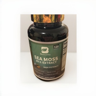 Beworths Sea Moss 30:1 Extract High Potency - 120 Capsules