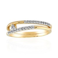 Cavill WeißEr Topas Ring 0,11Ct Sterlingsilber 925 Vergoldet Damen