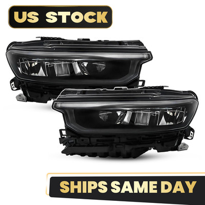 For 2021-2024 Jeep Grand Cherokee L LED Headlight w/ Module w/o DRL L+R Pair