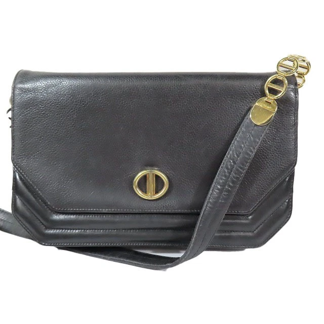 Sac bandoulière Christian Dior chaîne cuir bandoulière vintage ancien
