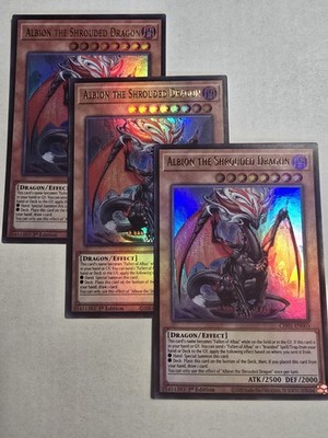 3x Albion the Shrouded Dragon 1st Edition Ultra Rare CH01-EN005 Yu-Gi-Oh!