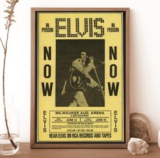 Elvis Presley 1972 Milwaukee Arena Vintage Concert Poster 24x36