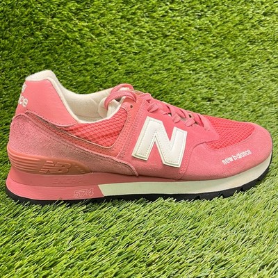New Balance 574 Rugged Mens Size 12 Pink White Athletic Walking Shoes Sneakers
