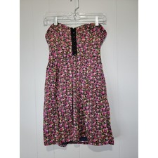 Y2K Vintage Women's Floral Strapless Forever 21 Dress Size Medium