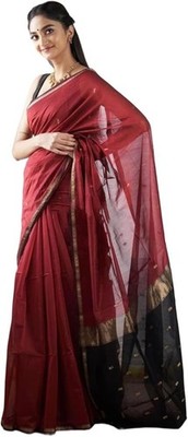 Jaanvi Mode Sari weinrot schwarz Zari Arbeit unbestickt Bluse indisch