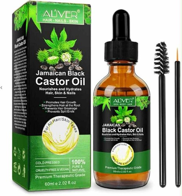 #ad #ad Cold pressed Jamaican black castor oil castor oil in a glass bottle $10.00
