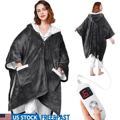 Reversible Flannel Sherpa Heated Blanket W/ Smart Control Auto Shut-off Snuggie