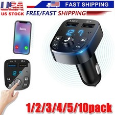 Bluetooth 5.0 Wireless Handsfree Car FM Transmitter MP3 Player 2 USB Charger lot