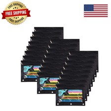 24 Pack Zipper Pencil Pouches for 3 Ring Binders - Stylish Black Organizer