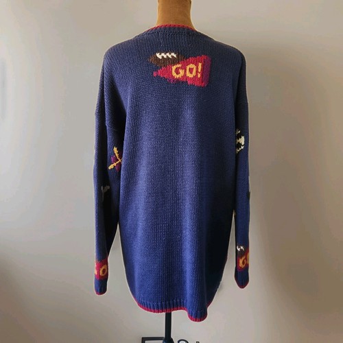 Vintage Sport Cardigan Size XL Teacher College Academia Sweater School - Picture 2 of 8