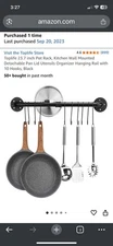 Toplife 23.7 inch Pot Rack, Kitchen Wall Mounted Detachable Pan Lid Utensils ...