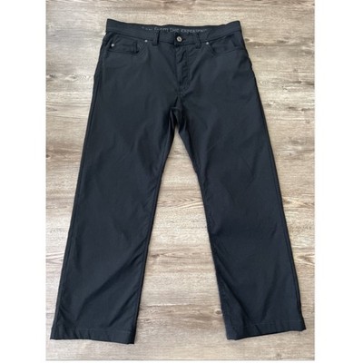 Prana Brion II Pants Mens Actual 36x28 Black Slim Fit